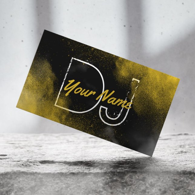 DJ Cool Gold Powder Party Music Business Card (Creator Uploaded)
