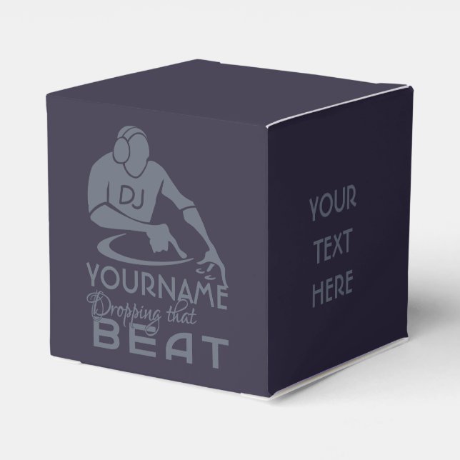 DJ custom colour favour boxes (Back Side)