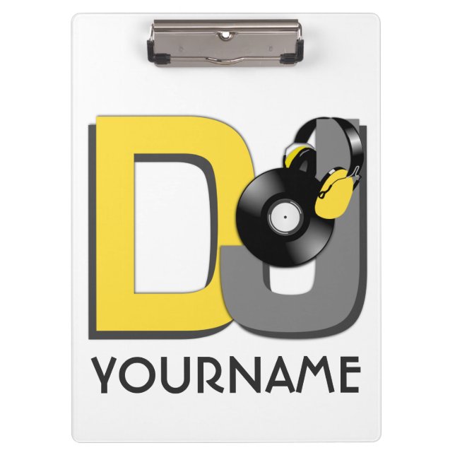 DJ custom colour & monogram clipboard (Front)