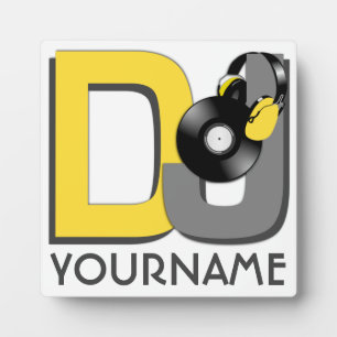 DJ custom colour & monogram plaque