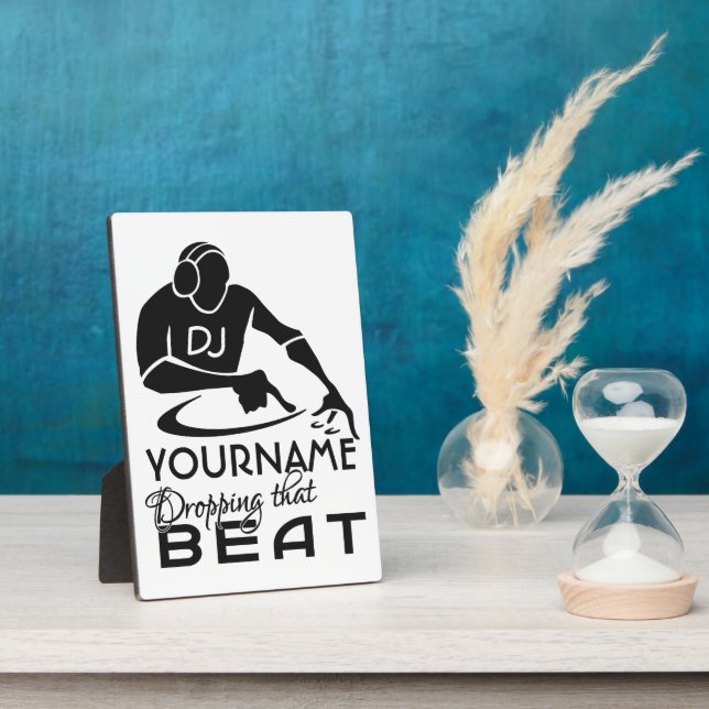 DJ custom colour & monogram plaque (Side)