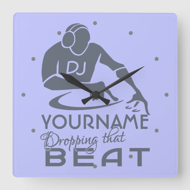 DJ custom colour & monogram wall clock (Front)