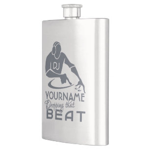 DJ custom monogram flask