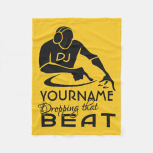 DJ custom name & colour fleece blanket