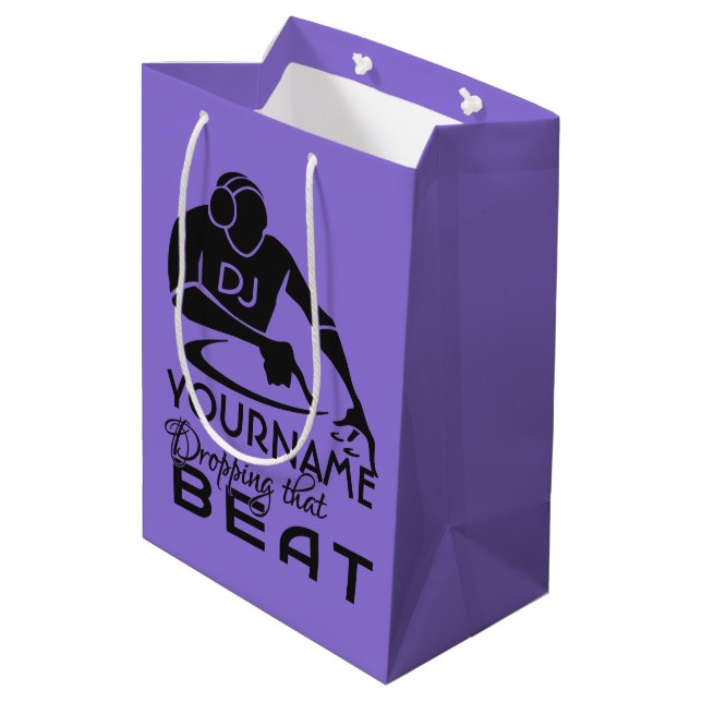 DJ custom name & colour gift bags (Back Angled)