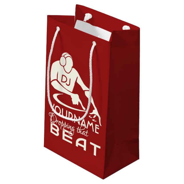 DJ custom name & colour gift bags (Back Angled)