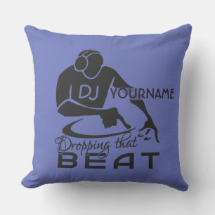 DJ custom name & colour throw pillow
