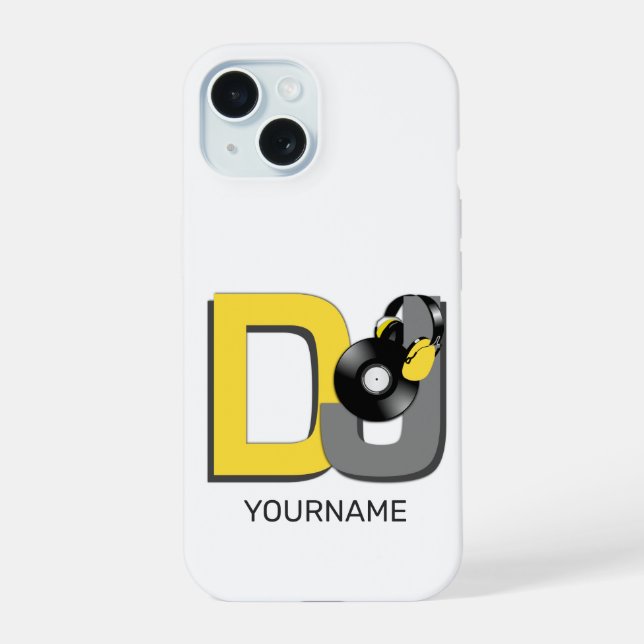 DJ custom name iPhone 15 Case (Back)