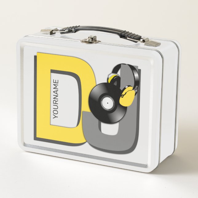 DJ custom name Metal Lunch Box (Front)