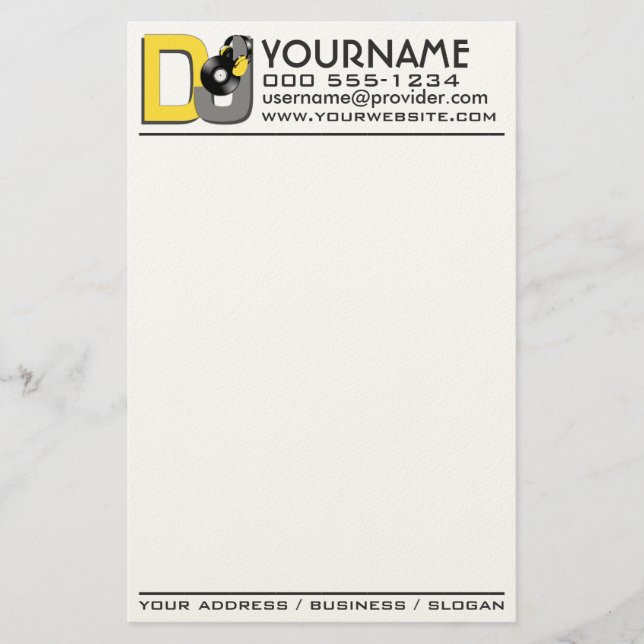 DJ custom stationary Stationery (Front)