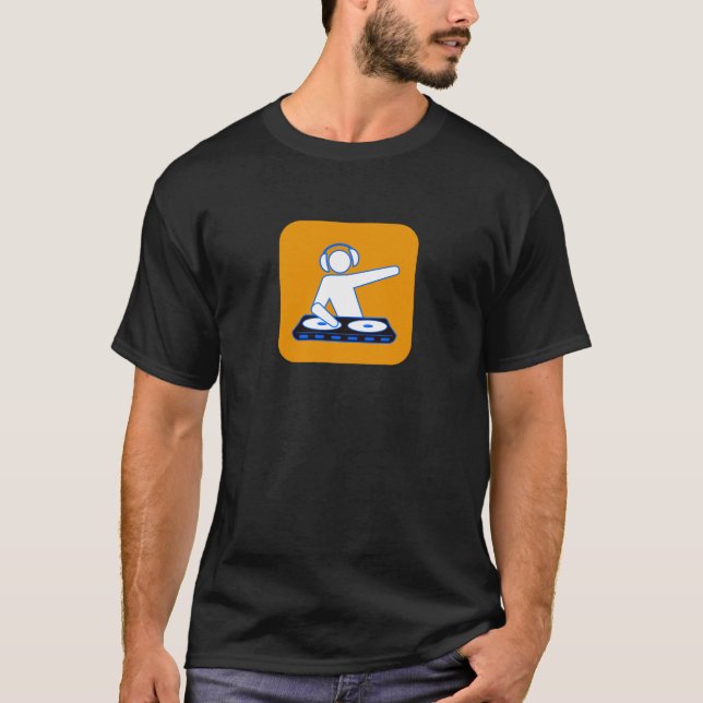 DJ cuts in orange T-Shirt (Front)