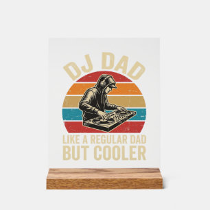 DJ Dad But Cooler Vintage Sunset Vector Design_1 Acrylic Sign