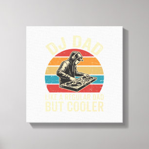 DJ Dad But Cooler Vintage Sunset Vector Design_1 Canvas Print