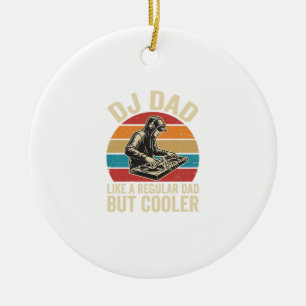 DJ Dad But Cooler Vintage Sunset Vector Design_1 Ceramic Tree Decoration