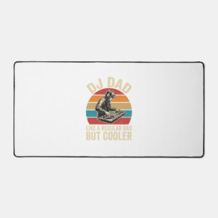 DJ Dad But Cooler Vintage Sunset Vector Design_1 Desk Mat