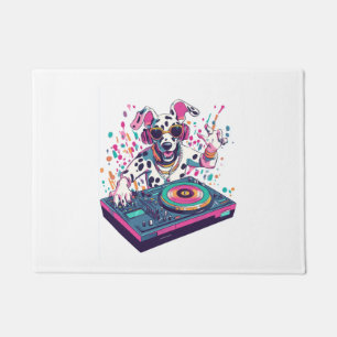 DJ Dalmatian – EDM Rave Party Dog Doormat