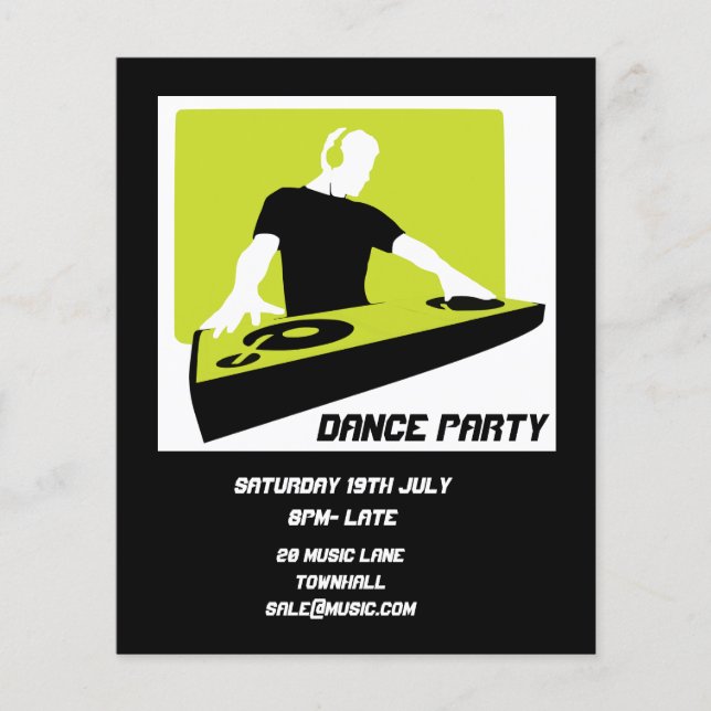 DJ Dance Party Retro Nightclub disco Flyer (Front)