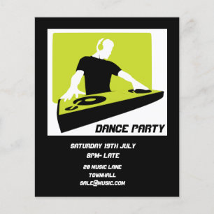 DJ Dance Party Retro Nightclub disco Flyer