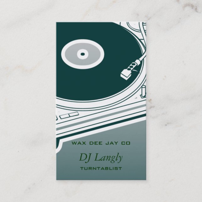 DJ Dee Jay Turntable Business Card (Front)