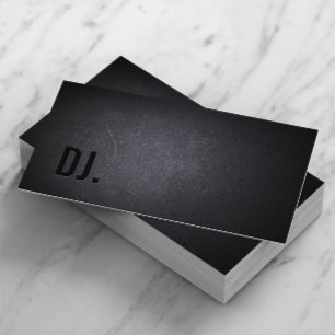 DJ Deejay Professional Black Bold Text Elegant Business Card