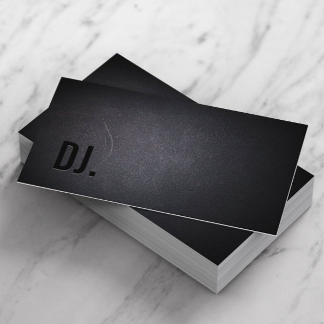 DJ Deejay Professional Black Bold Text Elegant Business Card (Creator Uploaded)