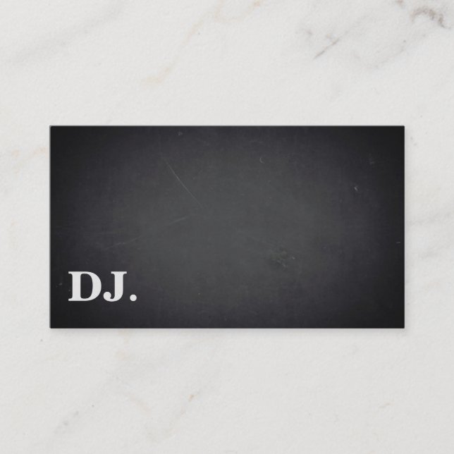 DJ Deejay Professional Bold Text Cool Black Modern Business Card (Front)