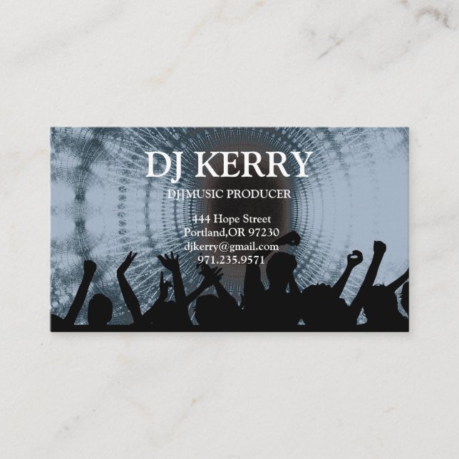 DJ Disc Jockey Electronic Business Card (Front)