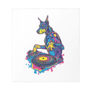 DJ Doberman � Club Vibe Party Dog Notepad