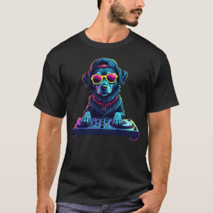 Dj Dog Techno House Dog Music T-Shirt