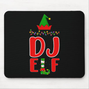 Dj Elf Matching Family Lighting Christmas Mouse Pad