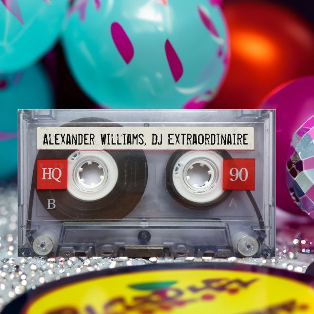 DJ Extraordinaire Cassette Tape Business Card (cassette tape mixtape business card
)