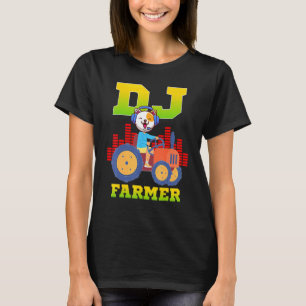 Dj Farmer Cat Farm Driving Tractor Music Headphone T-Shirt