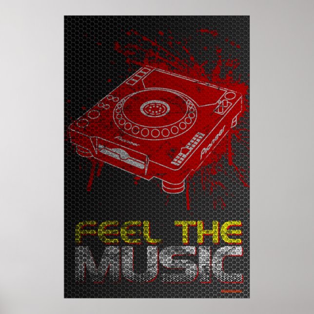 DJ Feel The Music Poster - Pioneer CDJ Graffiti (Front)
