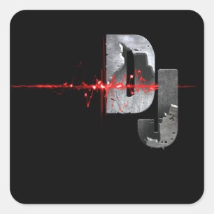 DJ. Feel the music Square Sticker