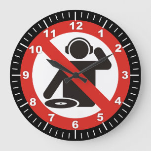 DJ free zone Large Clock