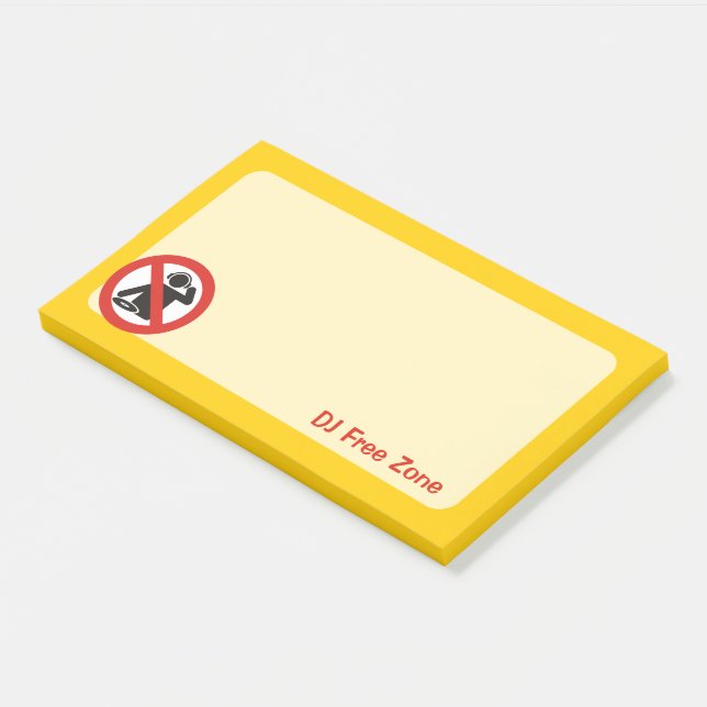 DJ Free Zone Post-it Notes (Angled)