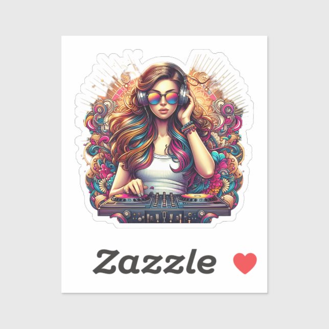 Dj Girl Vibrant Illustration (Sheet)