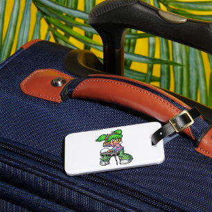 DJ Girl with Green Hair and Headphones  Luggage Tag