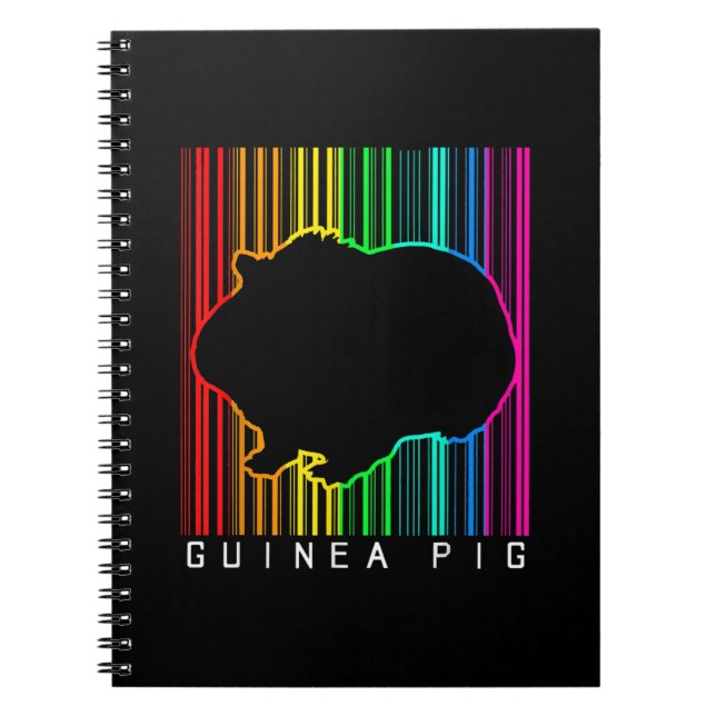 DJ Guinea Pig Techno Edm Animal Rave Star Rainbow Notebook (Front)