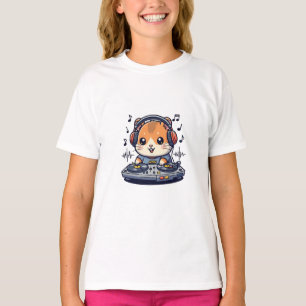 DJ Hamster Mixing Beats Music Kids T-Shirt