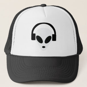 dj headphone alien area 51 trucker hat