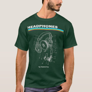 DJ Headphones Exploded View  Disc Jockey T-Shirt