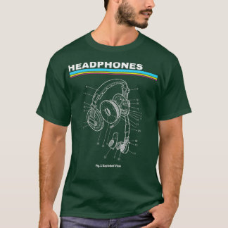 DJ Headphones Exploded View  Disc Jockey T-Shirt
