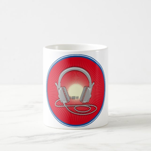 DJ Headphones Icon Coffee Mug (Center)