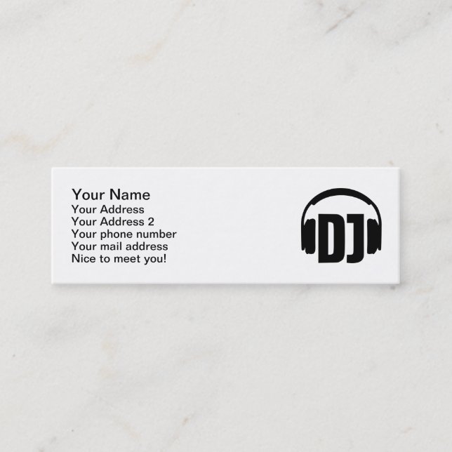 DJ headphones Mini Business Card (Front)
