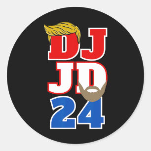 Dj Jd 24 Trump Hair Vance Beard 2024 Republican Me Classic Round Sticker