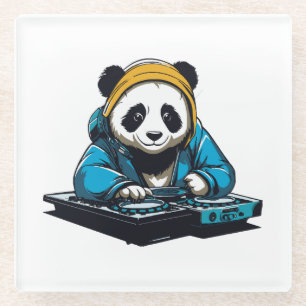 DJ Kawaii Panda Glass Coaster