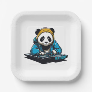 DJ Kawaii Panda Paper Plate