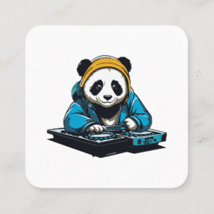 DJ Kawaii Panda Square Business Card