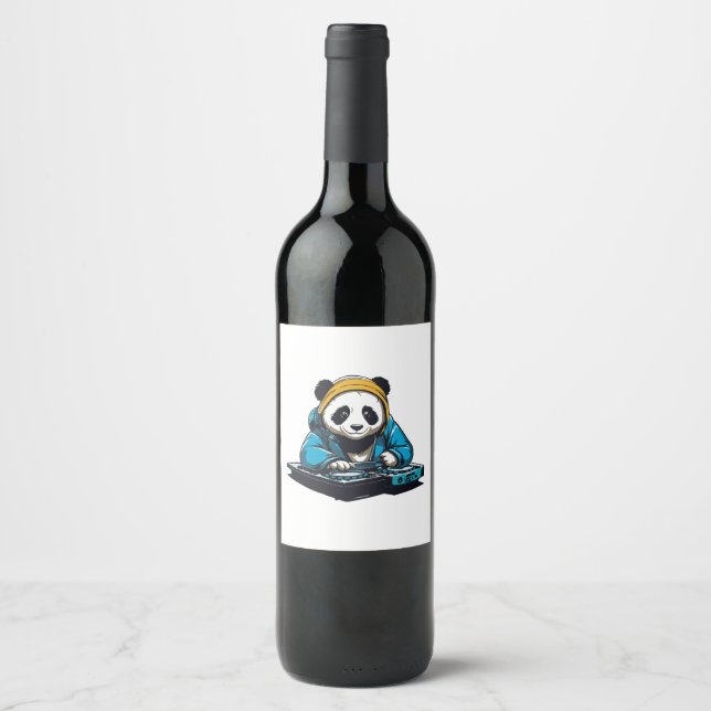 DJ Kawaii Panda Wine Label (Front)